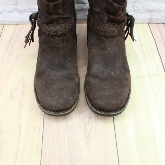 Born Abernath Brown Suede Side Zipper Fashion Ankle Boots Size 8 Medium - Picture 5 of 9